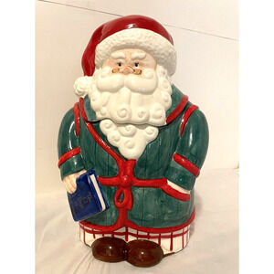 Vintage Sleepy Santa Christmas Cookie Jar MCE Sausalito CA Ceramic 11.5" Tall